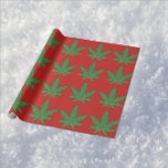 Papper julinsvällning ogräs Löv Presentpapper<br><div class="desc">Ogräs Löv-julen Papper med grönt ogräs löv på röd bakgrund gör att din gåva utmärker sig med alla coolor som står på er jullista. Vissa kanske tänka det styggt,  men tomten tycker att det är trevligt. Vad är tänka i röret?</div>
