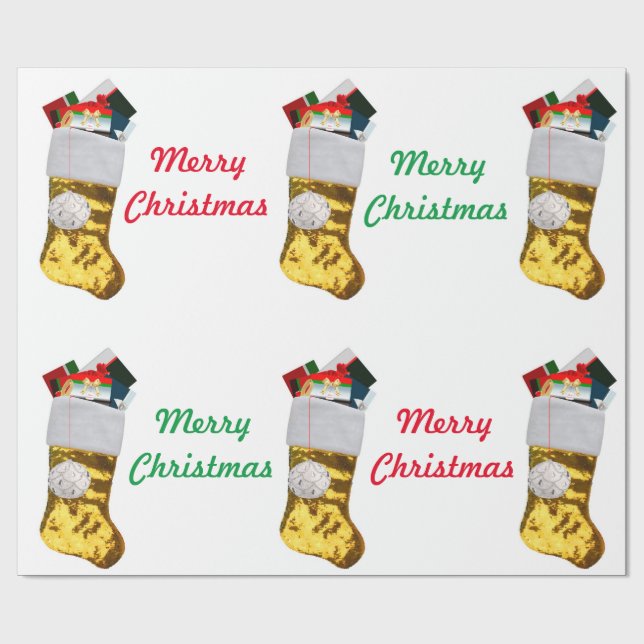 Papper julklapp i guld presentpapper (Platt)