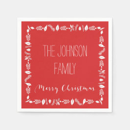 Papper  julklapp White Löv Decor Pappersservett