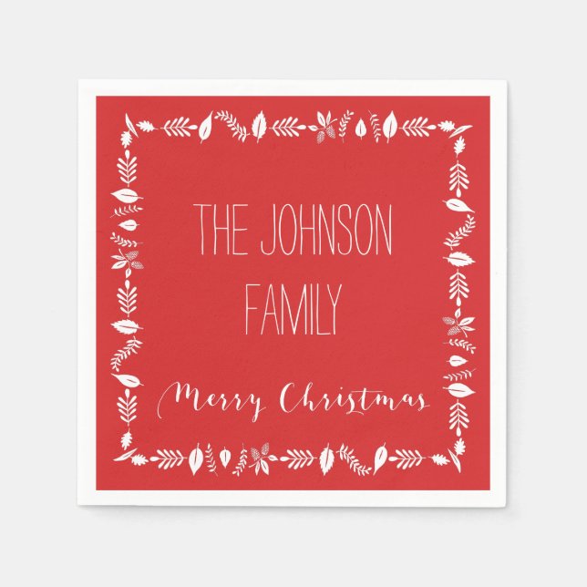 Papper  julklapp White Löv Decor Pappersservett (Framsidan)