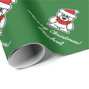 Papper julomslag med söt julbjörn presentpapper