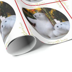 Papper julomslagning av Cute White-Nallar Presentpapper