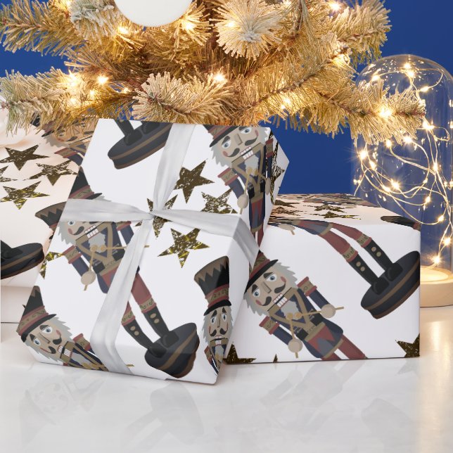 Papper julomslagning av stjärnor och näsborrar presentpapper (Helgdagar)