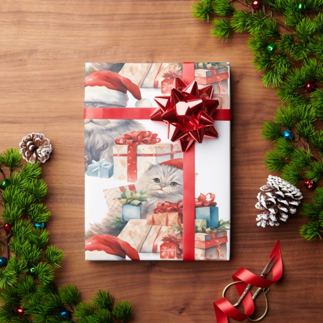 Papper julomslutning för katt presentpapper (Julgåva)