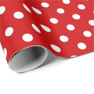 Papper julomslutning för rött och vitt polka dot presentpapper