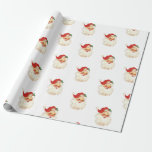 Papper julomslutning i Retro Santa ansikte Presentpapper<br><div class="desc">Retro gammaldags julomslag i Santa ansikte papper</div>