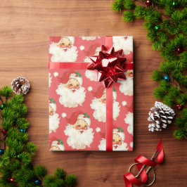 Papper julomslutning i Retro Santa ansikte Presentpapper