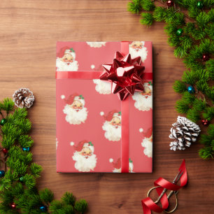 Papper julomslutning i Retro Santa ansikte Presentpapper