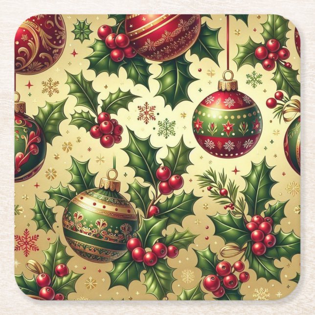 Papper julprydnadsUnderlägg Underlägg Papper Kvadrat (Framsidan)