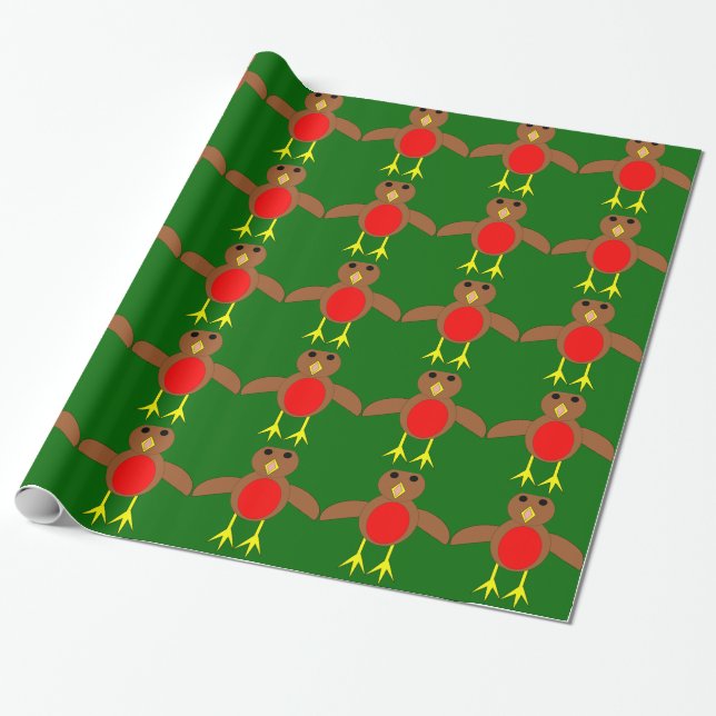 Papper julRobin Wrapping Presentpapper (Utrullad)