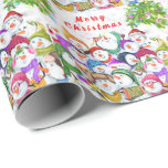 Papper julsnutar presentpapper<br><div class="desc">Chsristmas Wrapping Papper med Lycklig Snowmans Party Funny Teckning Snögubbe och text - Anpassningsbar - eller Välj / Lägg till din unika text / teckensnitt / Färg - Gör din Speciella presentering Papper - Ändra storlek och flytta eller ta bort eller lägg till inslag / bild med Anpassningsverktyg ! Välj...</div>