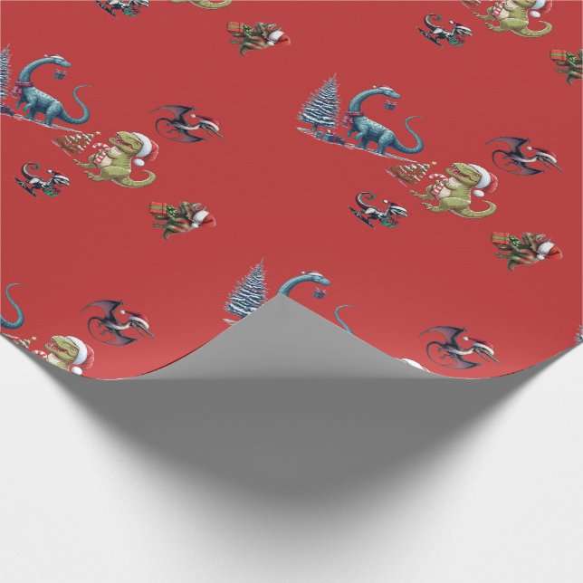 Papper jultomte Dinosaurs Presentpapper (Hörn)