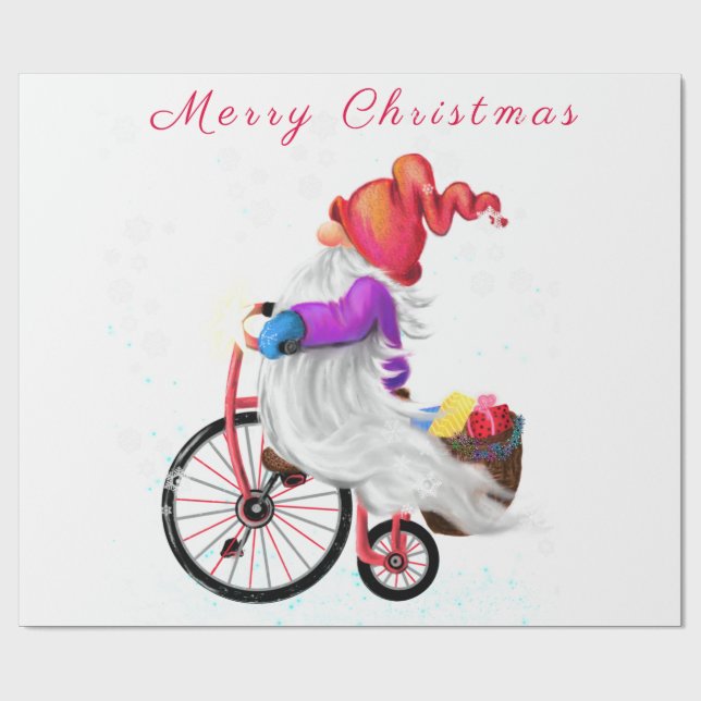 Papper jultomte med gåvor presentpapper (Platt)