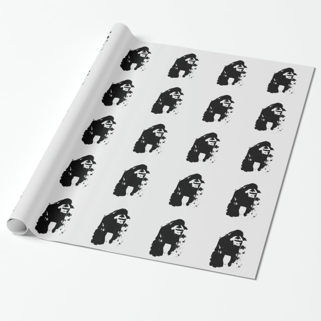 Papper jultomtering av popkonsten Gorilla Presentpapper (Utrullad)