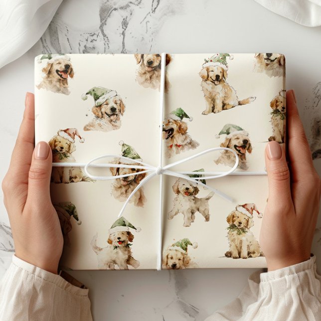 Papper jultomtering i Hund Presentpapper (Skapare uppladdad)