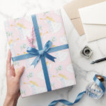 Papper julvattenfärg Angel Noel Wrapping Presentpapper<br><div class="desc">Vattenfärgsängel Noel med trumpet och gingham bugar papper julomslag.</div>