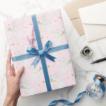 Papper julvattenfärg Angel Noel Wrapping Presentpapper<br><div class="desc">Vattenfärgsängel Noel med trumpet och gingham bugar papper julomslag.</div>