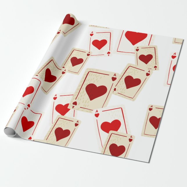 Papper kasinot av Hearts Gift Wrapping Presentpapper (Utrullad)