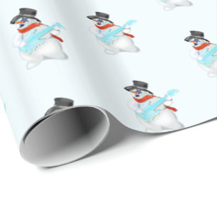 Papper kassering av Cgristmas Snögubbe Guitarist Presentpapper