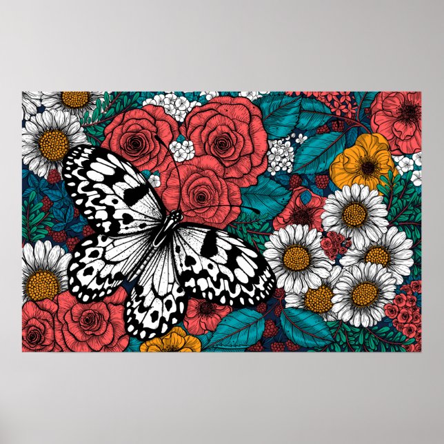 Papper kattträdgård poster (Framsidan)