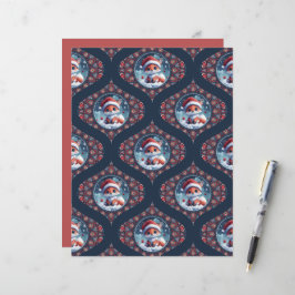 Papper Kawaii-julfox Dot Mandala Ogee Damask