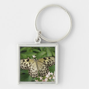 Papper Kite Butterfly Keychain Fyrkantig Silverfärgad Nyckelring