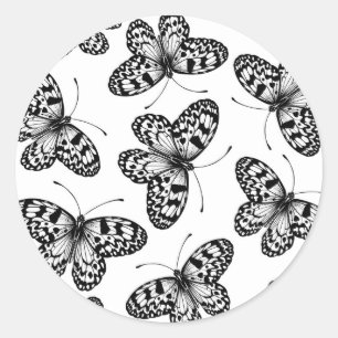 Papper Kite butterfly mönster Runt Klistermärke