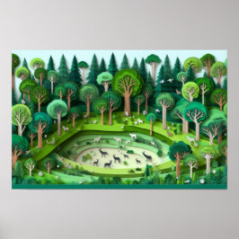 Papper klippskog poster