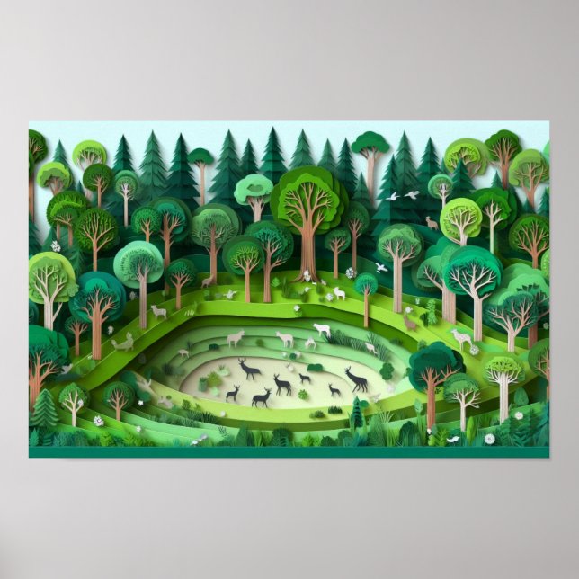 Papper klippskog poster (Framsidan)