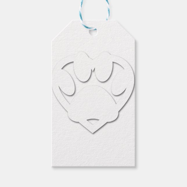 Papper klippt Hund Tass och hjärtform Presentetikett (Framsidan)