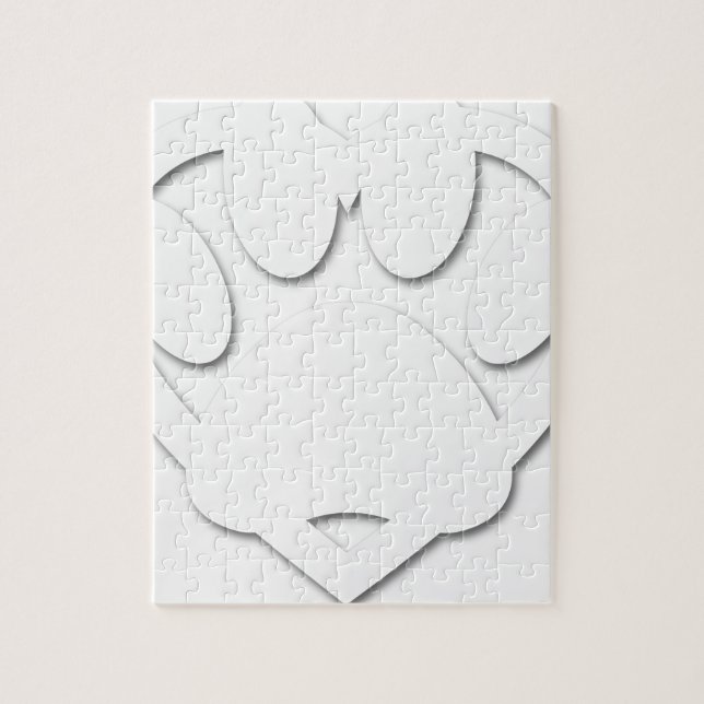 Papper klippt Hund Tass och hjärtform Pussel (Vertikal)