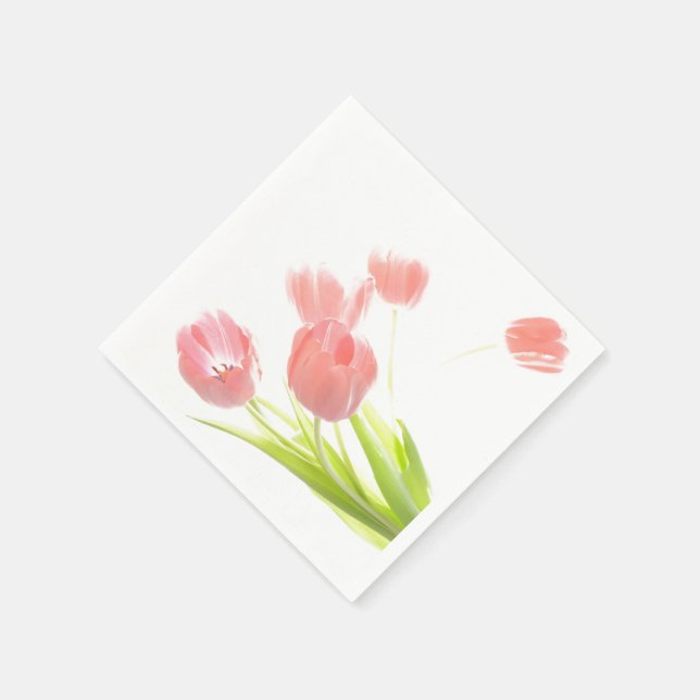 papper knapkins Retro rosa tulip-blomma Pappersservett (Hörn)