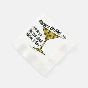 PAPPER KOCKTALJNAPKIN, MEDEL, SÄLLSYNT MARTINI OLI PAPPERSSERVETT