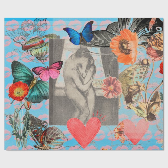 PAPPER kollage Alla hjärtans dag Presentpapper (Platt)