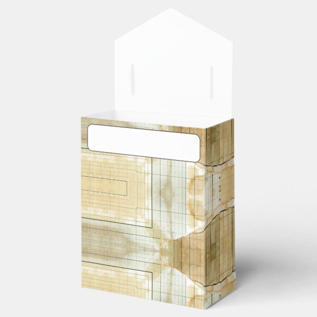 Papper kollage för kaffenedfläckad presentaskar (Öppnad)