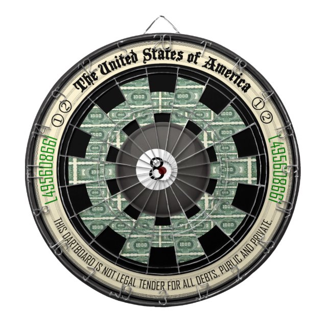 papper konst för pengar 8-Ball Darttavla (Framsidan)