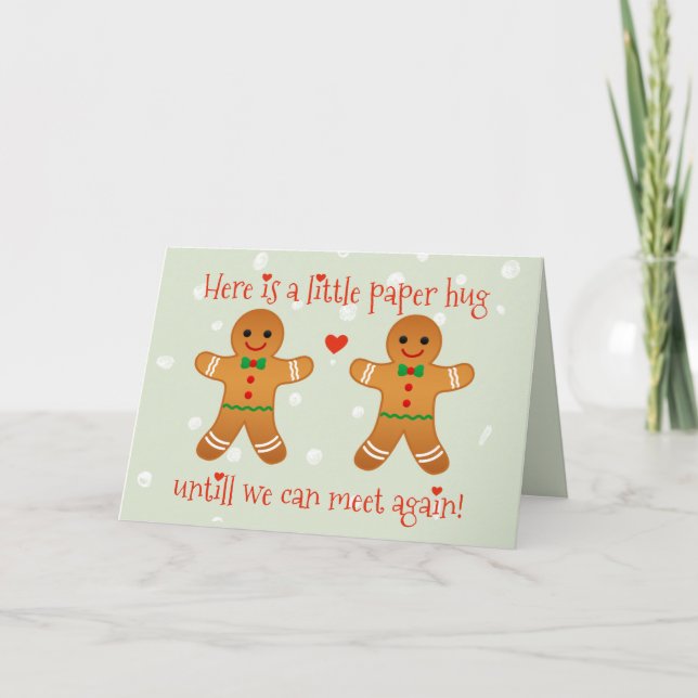 Papper kram - Cute Social Avstånd jul Helgkort (Framsida)