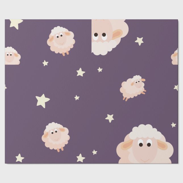 Papper lamm- och stjärnornas sammanslagning presentpapper (Seam)