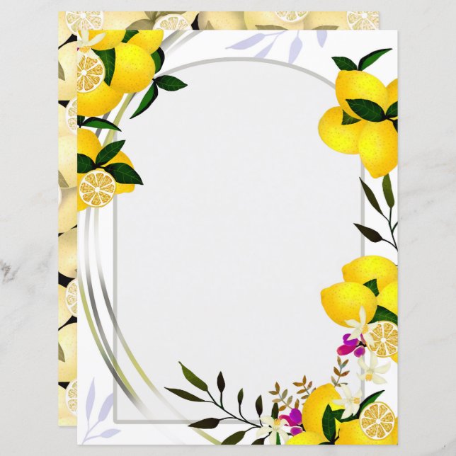 Papper Lemon Stationery (Fram/baksida)