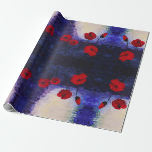 Papper Lila av rödpoppies Art Wrapping Presentpapper