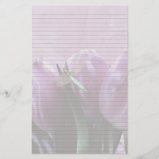 Papper lila Tulips Dragonfly (tillval) (Framsida)