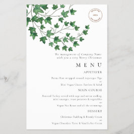 PAPPER | Logotyp Ivy jul Party Menu Flygblad