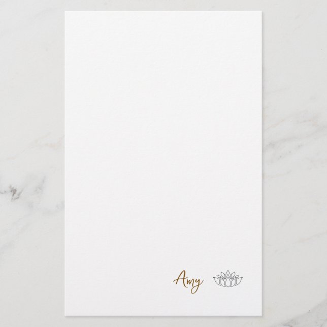 Papper Lotus Stationery för minimalistisk anpassni (Framsida)