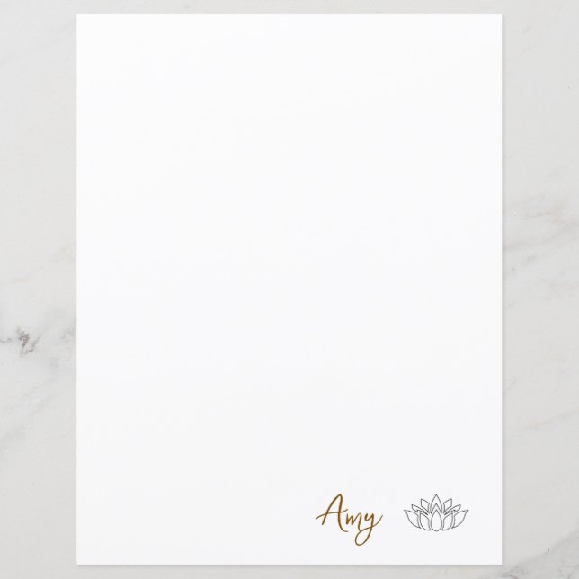 Papper Lotus Stationery för minimalistisk anpassni (Framsida)