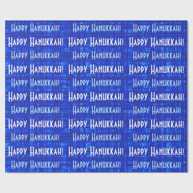 Papper lycklig Hanukkah White och Blue Play Wrappi Presentpapper (Platt)