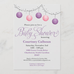 Papper lyktababy shower inbjudningar