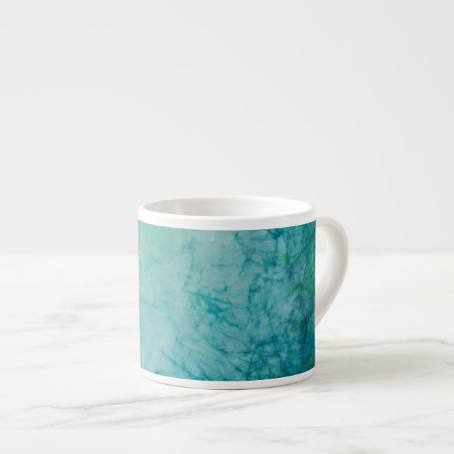 Papper med blått, grönt och svarten målar abstrakt espressomugg (Framsida höger)