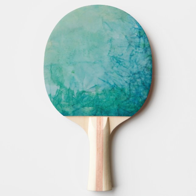 Papper med blått, grönt och svarten målar abstrakt pingisracket (Framsidan)