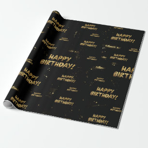 Papper med daglig omslagspapper Gold Black Trendy Presentpapper
