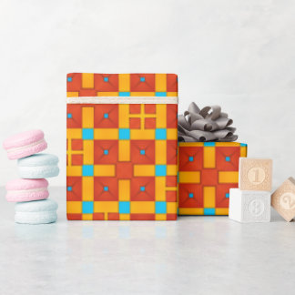 Papper med fantasifulla geometriska mönster för pr presentpapper